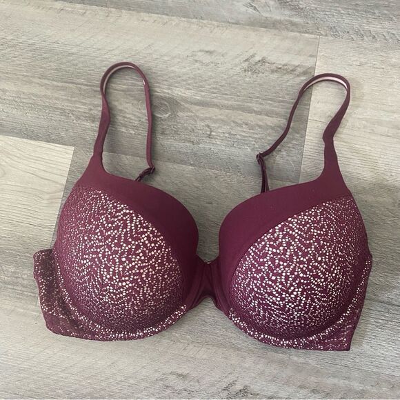 Victoria’s Secret 34DD Perfect Shape Bra Wine Purple Convertible Straps - Picture 7 of 10
